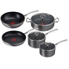 TEFAL H903S546 Reserve Collection Set de 5 pieces, Sauteuse, Poele, Poele wok, Casseroles, Couvercles en verre, Induction Gris