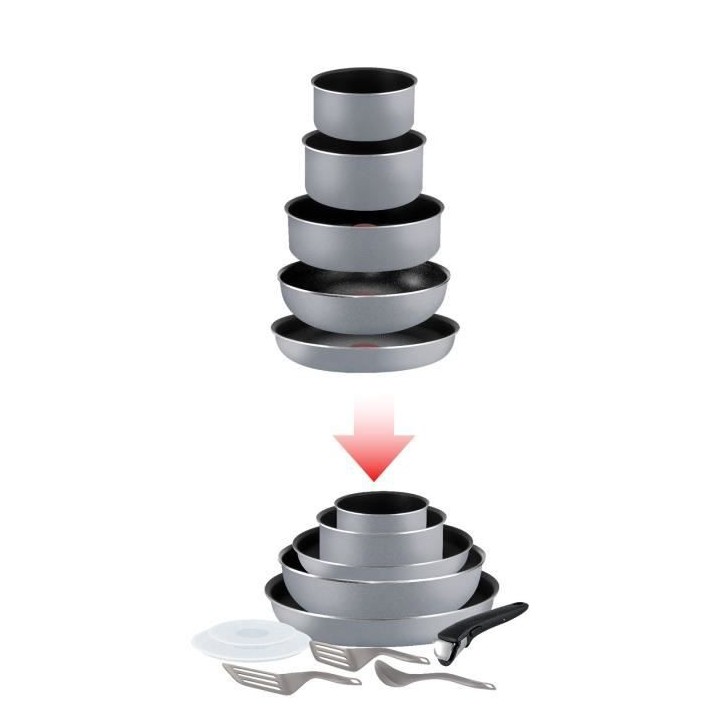 TEFAL L2149902 Ingenio Essential Batterie de cuisine 11 p, Tous feux s