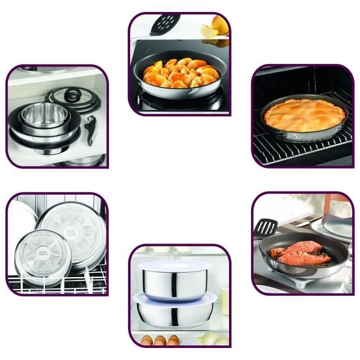 TEFAL L9408702 Set de 2 casseroles Ingenio Preference + poignées amov