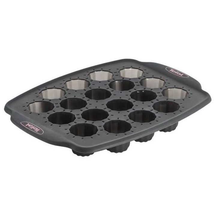 TEFAL Moule 18 minis cannelés Crispybake - Silicone - 29x21 cm