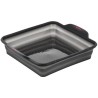 TEFAL J4170314 CRISPYBAKE Moule a cake carré 23x23 cm - 100 % Silicone rétractable - Haute qualité - Résistance - Gris Java