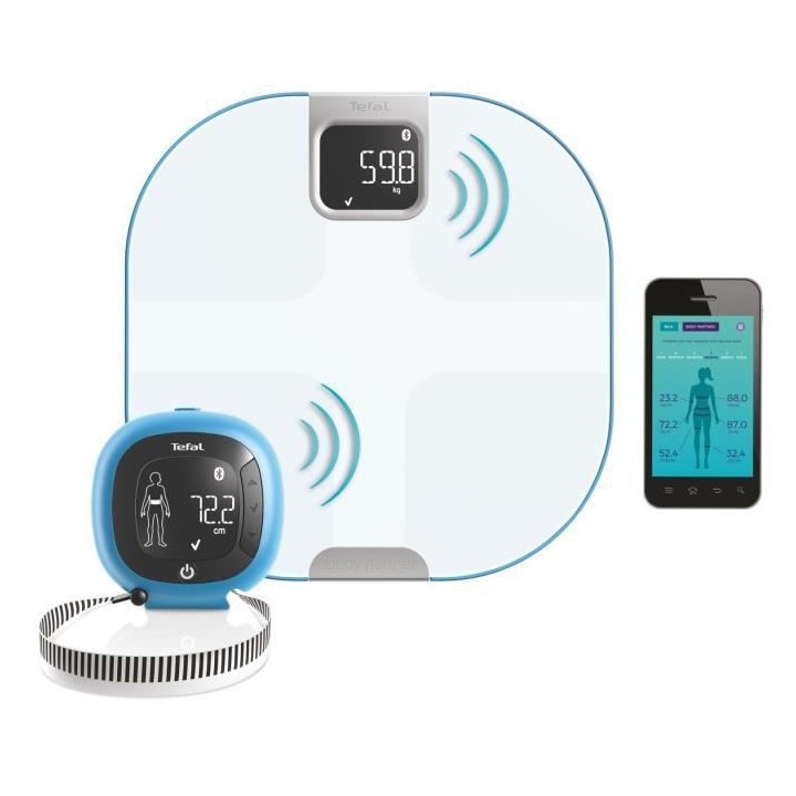 TEFAL YD3094S1 Body Partner Balance connectée Bluetooth, Pese-personn