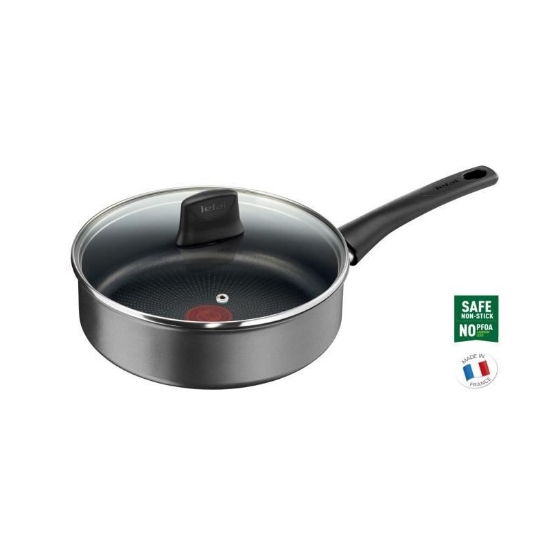 TEFAL G2873202 La Recyclée sauteuse 24cm+Couvercle, 100% Aluminium recyclé, revetement anti-adhésif, tous feux dont induction