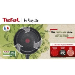 TEFAL G2873202 La Recyclée sauteuse 24cm+Couvercle, 100% Aluminium recyclé, revetement anti-adhésif, tous feux dont induction