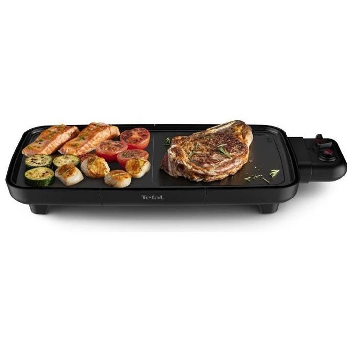 TEFAL CB642810 Plancha électrique Booster, Chauffe rapide, Deux zones
