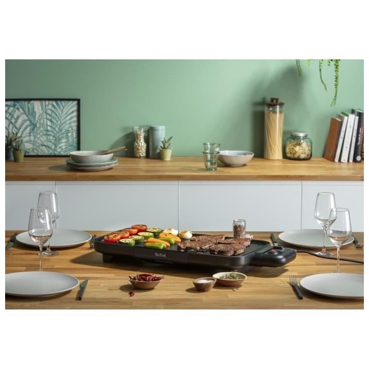 TEFAL CB642810 Plancha électrique Booster, Chauffe rapide, Deux zones