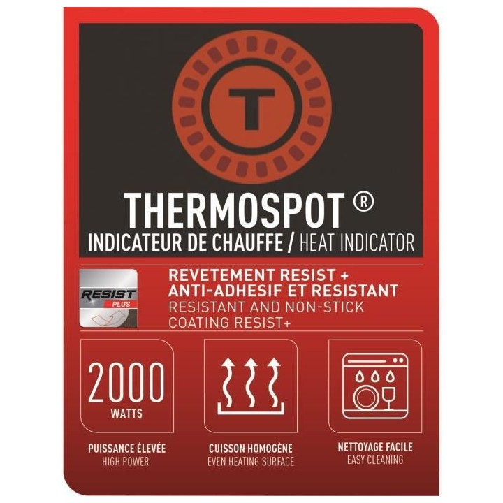 TEFAL CB660301 Colormania Plancha électrique, Puissance 2000 W, Therm