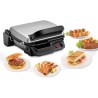 Tefal GC305012 Compact Grill, Grill électrique 2 positions, Plaques antiadhésives, Thermostat réglable, Bac de récupération