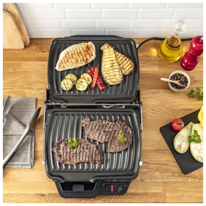 Tefal GC305012 Compact Grill, Grill électrique 2 positions, Plaques a