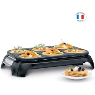 TEFAL PY558813 Crep'Party, Appareil a crepes 6 empreintes, Antiadhési
