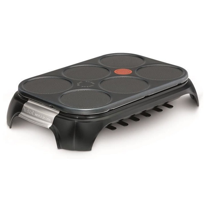 TEFAL PY558813 Crep'Party, Appareil a crepes 6 empreintes, Antiadhési