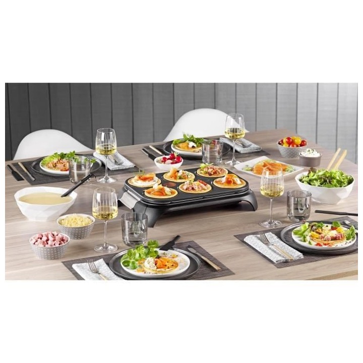 TEFAL PY558813 Crep'Party, Appareil a crepes 6 empreintes, Antiadhési