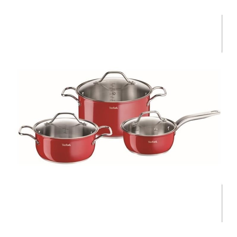 TEFAL B903S374 Intuition Colors Batterie de cuisine 6 pieces, Induction, Casserole 16 cm, 2 faitouts 20 et 24 cm, 3 couvercles