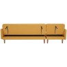 Canapé d'angle 3 places réversible - Tissu jaune moutarde - Pieds en bois - L 286 x P 169 x H 80 cm - IMANIA