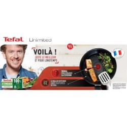 TEFAL G2550302 Poele 22 cm UNLIMITED Tous feux dont induction - Fabrication française - Noir