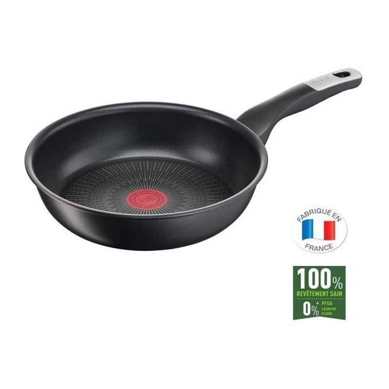 TEFAL G2550402 Poele 24 cm UNLIMITED Tous feux dont induction - Fabrication française - Noir