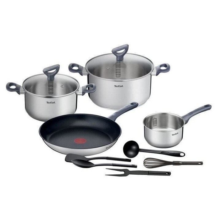 TEFAL G713SB45 Daily Cook Set 11 pieces INOX : Casserole 16 cm + Faito