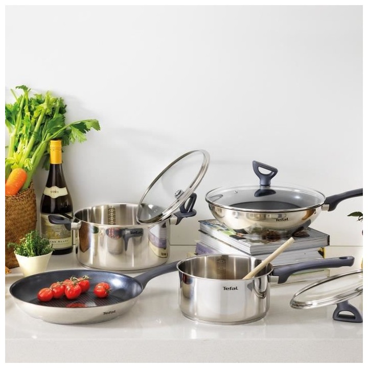 TEFAL G713SB45 Daily Cook Set 11 pieces INOX : Casserole 16 cm + Faito