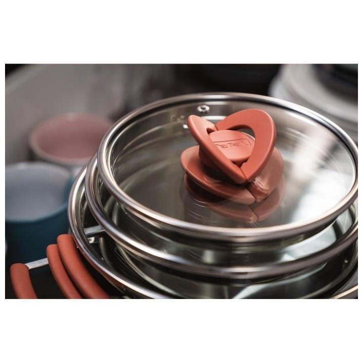 TEFAL G720S604 Opti'Space Batterie de cuisine 6 p, Faitouts + poeles,