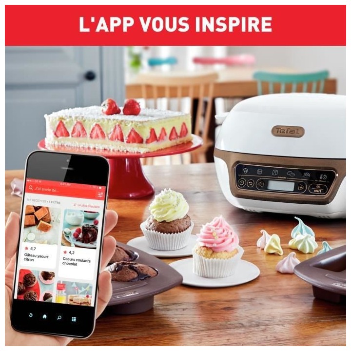 TEFAL KD802112 Cake Factory Machine a gâteaux intelligente, Appareil