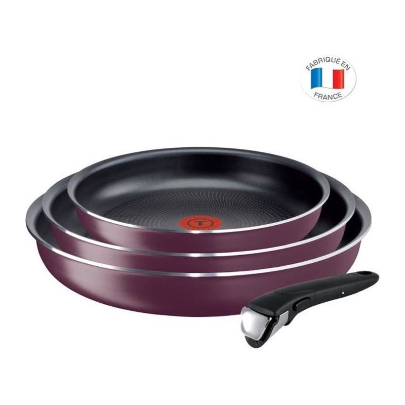 TEFAL L2019202 Set de 4 Pieces INGENIO ESSENTIAL - Tous feux sauf induction - Fabrication française - Violet Byzantium