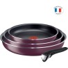 TEFAL L2019202 Set de 4 Pieces INGENIO ESSENTIAL - Tous feux sauf induction - Fabrication française - Violet Byzantium