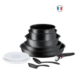 TEFAL INGENIO L3999402 Black Stone Set de 10 pieces, Antiadhésif, Ind
