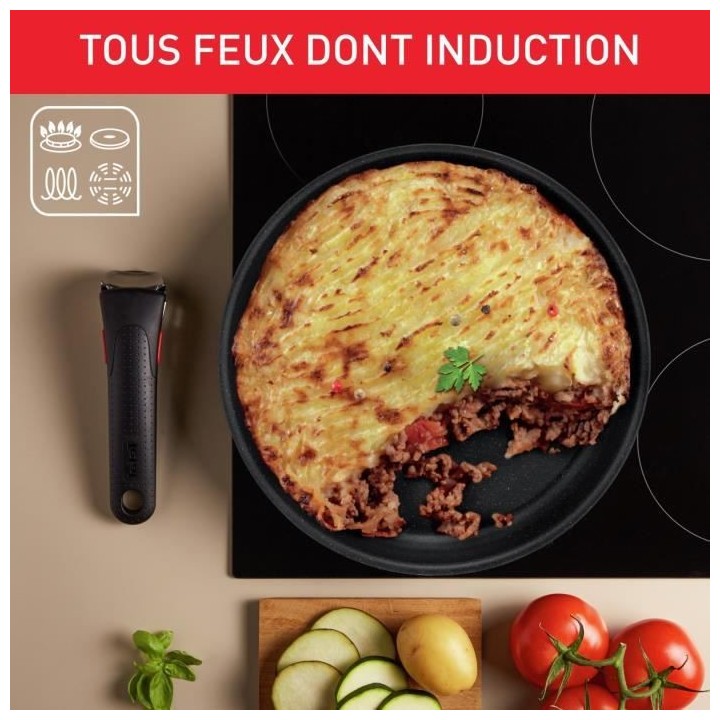 TEFAL INGENIO L3999402 Black Stone Set de 10 pieces, Antiadhésif, Ind