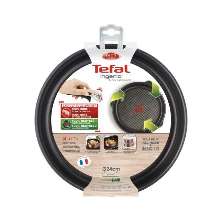 TEFAL L6753503 Sauteuse 24 cm INGENIO ECO-RESPECT - Tous feux dont ind