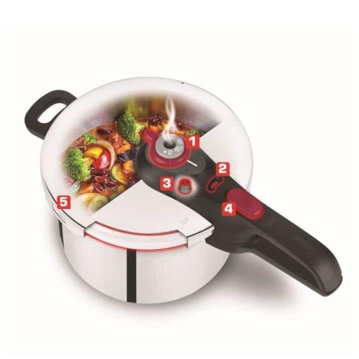 TEFAL P2530700 Astucio Cocotte-minute 6 L, Autocuiseur Inox, 4/6 perso