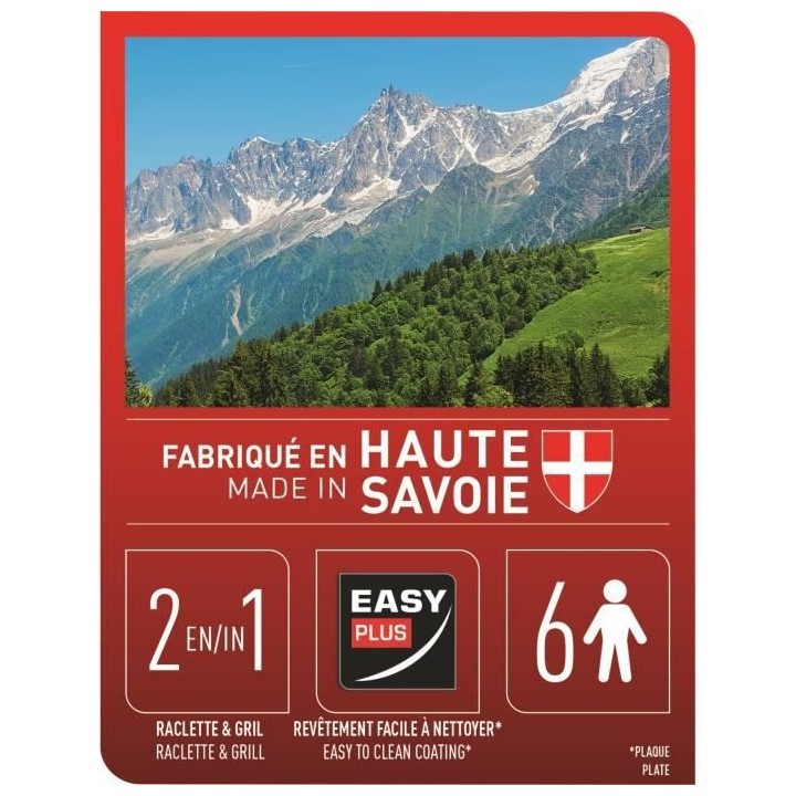 TEFAL RE12A810 Neo Deco Raclette 2en1, Appareil a raclette + grill 6 p