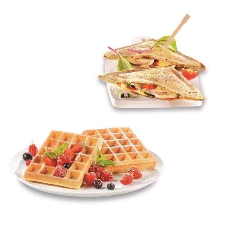 TEFAL SW341112 Snack Time Happiness Croque gaufre, Jeux de plaque incl