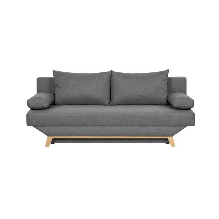 TEIJO Banquette convertible 3 places + coffre de rangement - Pieds boi