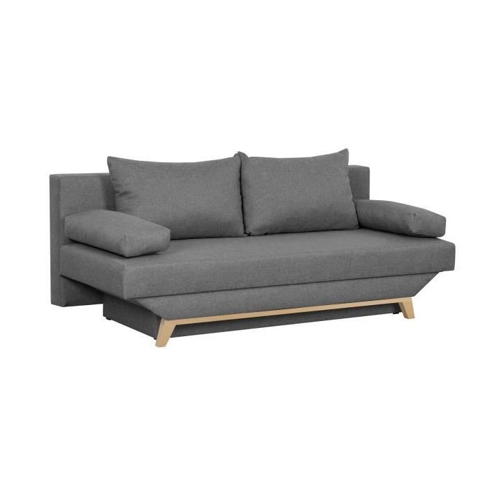 TEIJO Banquette convertible 3 places + coffre de rangement - Pieds boi