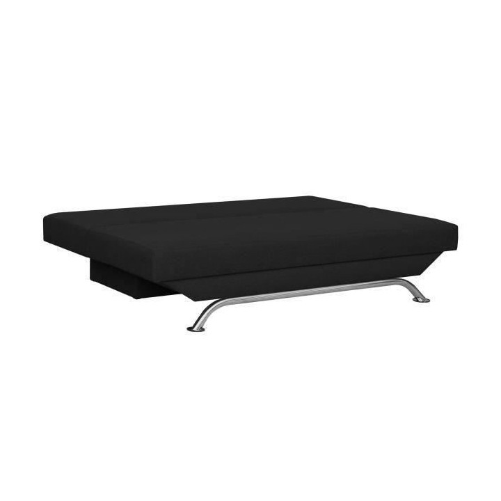 Banquette convertible 3 places avec coffre de rangement - Tissu Noir -