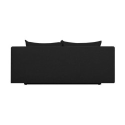 Banquette convertible 3 places avec coffre de rangement - Tissu Noir - L187 x P 91 x H 82 cm - TEIJO