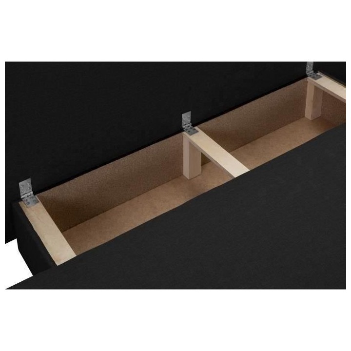 Banquette convertible 3 places avec coffre de rangement - Tissu Noir -