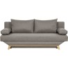 TEIJO Banquette convertible 3 places avec coffre de rangement - Tissu Taupe - L187 x P 91 x H 82 cm