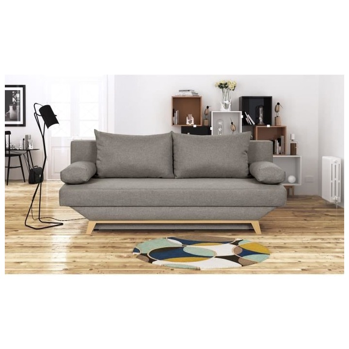 TEIJO Banquette convertible 3 places avec coffre de rangement - Tissu