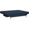 TEIJO Banquette convertible 3 places avec coffre de rangement - Tissu Bleu - L 190 x P 84 x H 92 cm