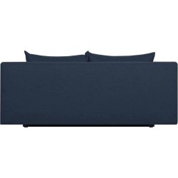 TEIJO Banquette convertible 3 places avec coffre de rangement - Tissu Bleu - L 190 x P 84 x H 92 cm