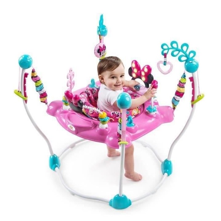 Trotteur Aire d'Éveil a Rebonds Minnie - Rose - Sons et Lumieres - DI