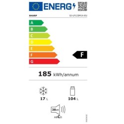 SHARP SJ-LF123M1X - Réfrigérateur Table Top - Encastrable - 121L (104 + 17) - Froid Statique - L 54 x H 87,5 cm