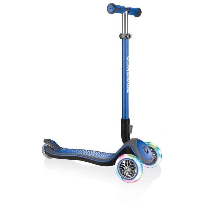 GLOBBER Trottinette Elite Deluxe Lights 3 roues - Bleu marine