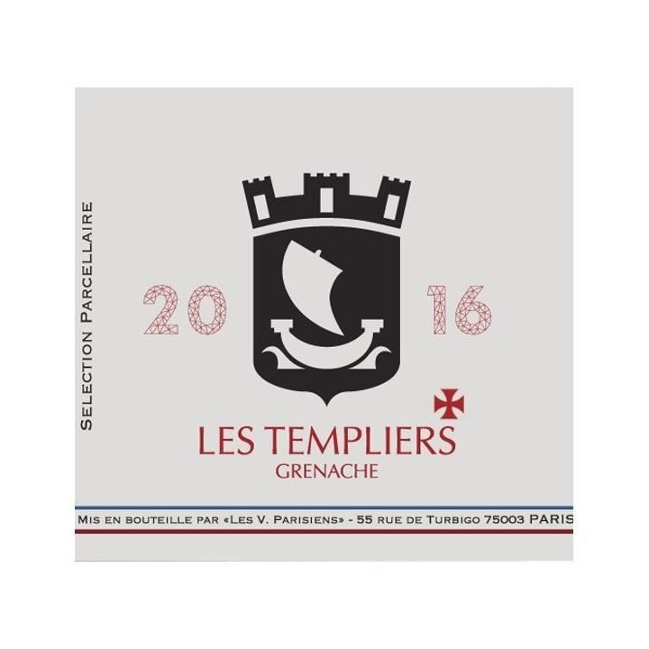 Les Vignerons Parisiens Les Templiers 2016 Vin de France - Vin rouge -