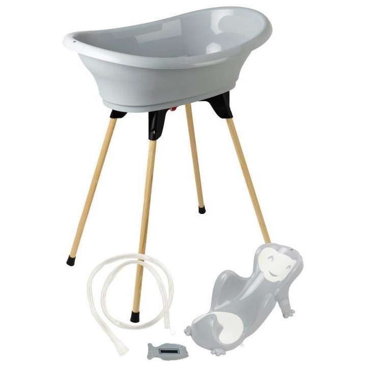 THERMOBABY Pack baignoire VASCO 5 en 1 Gris charme - Fabriqué en Fran