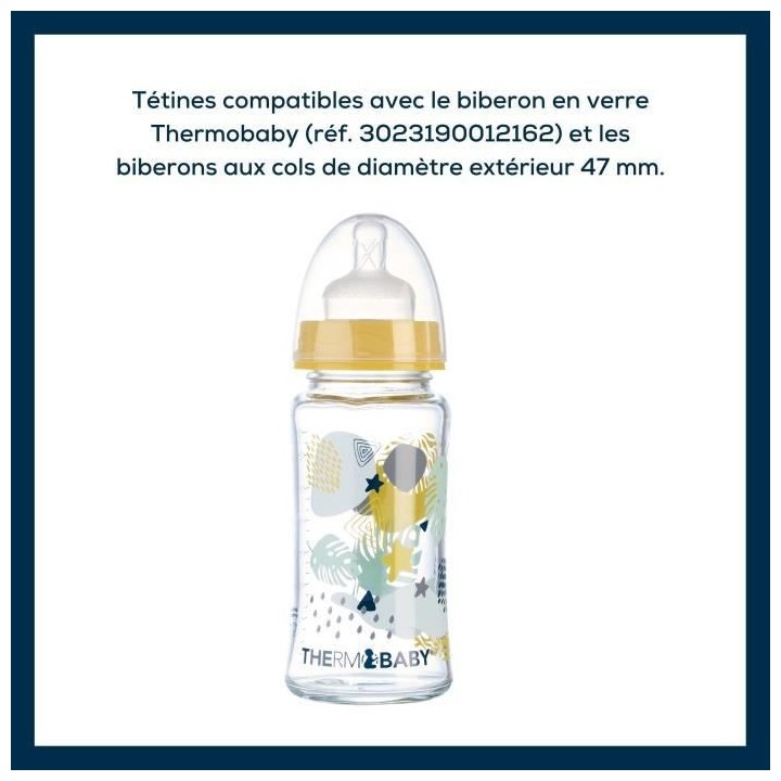 THERMOBABY 2 TETINES EN SILICONE POUR GROS BIBERONS