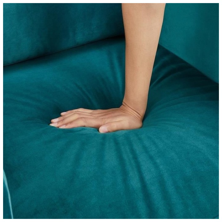 Fauteuil LEON -Tissu velours - Emeraude - L 80 x P 82 x 84 cm