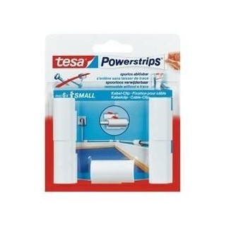 TESA 5 fixations pour câbles + 6 Mini Powerstrips