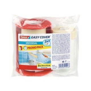 TESA Bâche de protection et ruban de masquage en un produit - 20 m x